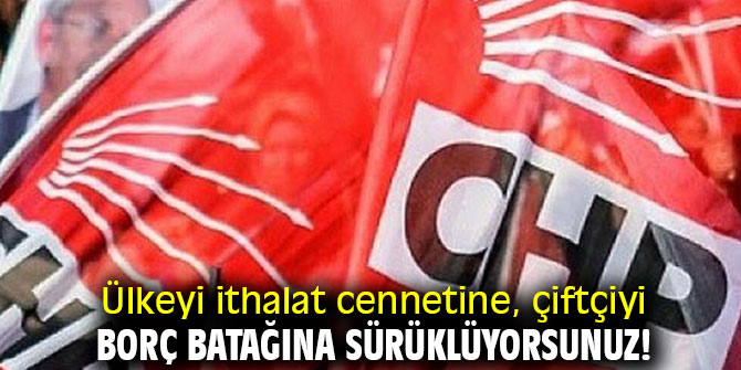 Ülkeyi ithalat cennetine, çiftçiyi borç batağına sürüklüyorsunuz!