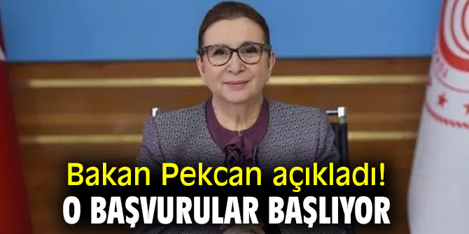 Bakan Pekcan açıkladı! O başvurular başlıyor