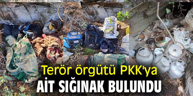 Terör örgütü PKK'ya ait sığınak bulundu