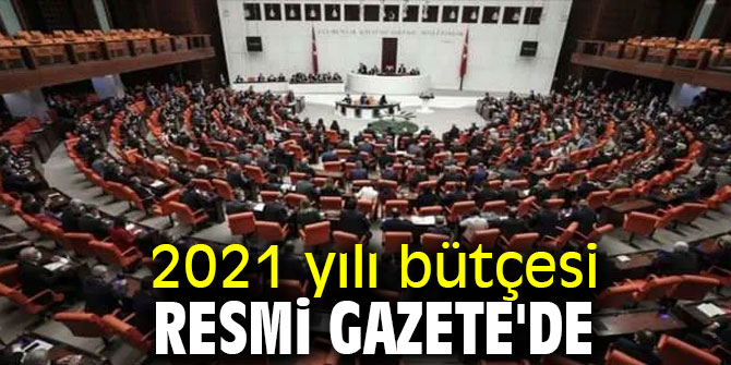 2021 yılı bütçesi Resmi Gazete'de