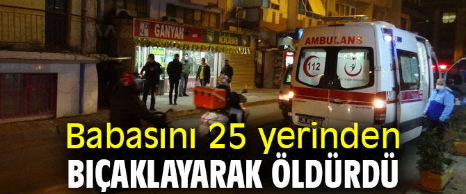 Babasını 25 yerinden bıçaklayarak öldürdü