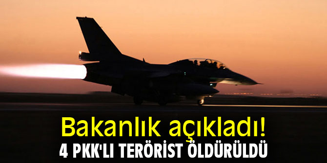 Bakanlık açıkladı! 4 PKK'lı terörist öldürüldü