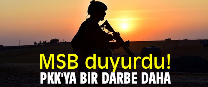 MSB duyurdu! PKK'ya bir darbe daha