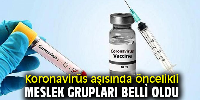 Koronavirüs aşısında öncelikli meslek grupları belli oldu
