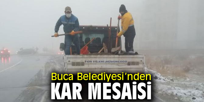 Buca’da kar yağışına karşı tuzlama önlemi 