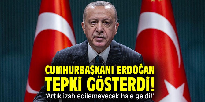 Cumhurbaşkanı Erdoğan tepki gösterdi! Artık izah edilemeyecek hale geldi!
