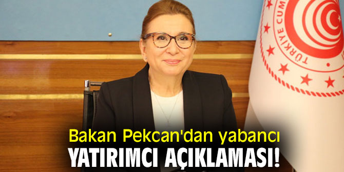 Bakan Pekcan'dan yabancı yatırımcı açıklaması!