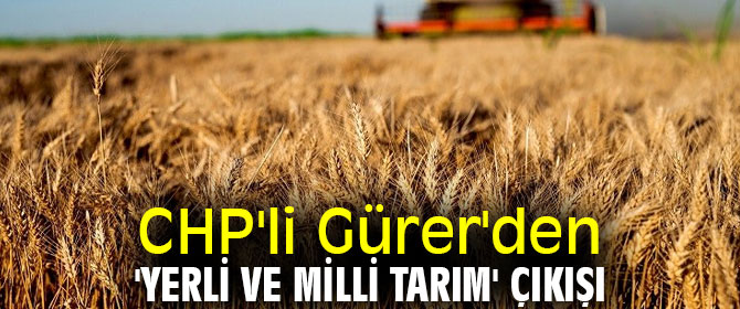 CHP'li Gürer'den 'yerli ve milli tarım' çıkışı
