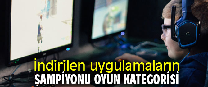 İndirilen uygulamaların şampiyonu oyun kategorisi 