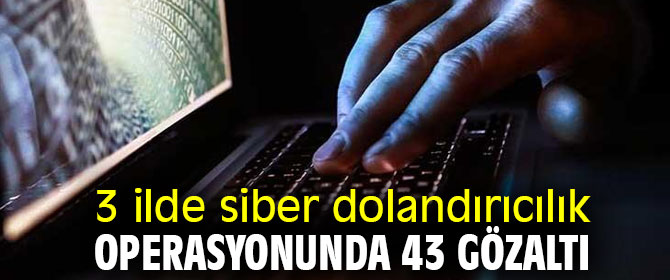 3 ilde siber dolandırıcılık operasyonunda 43 gözaltı