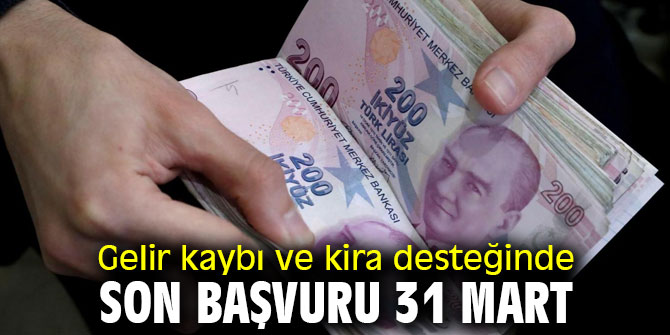 Gelir kaybı ve kira desteğinde son başvuru 31 Mart