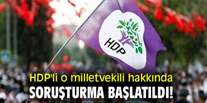 HDP'li o milletvekili hakkında soruşturma başlatıldı!