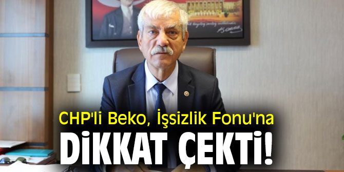 CHP'li Beko, İşsizlik Fonu'na dikkat çekti!