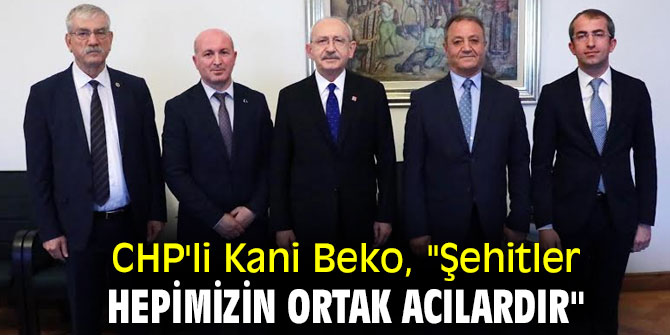 CHP'li Kani Beko, "Şehitler hepimizin ortak acılardır"