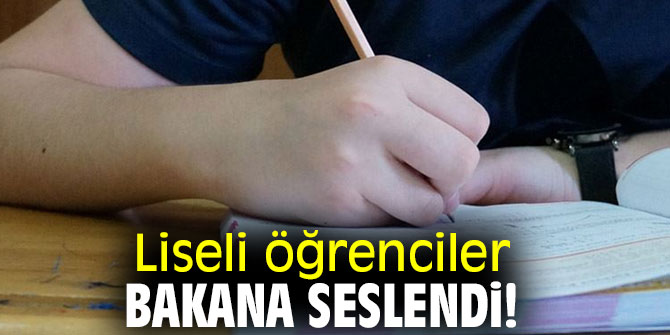 Liseli öğrenciler Bakana seslendi!