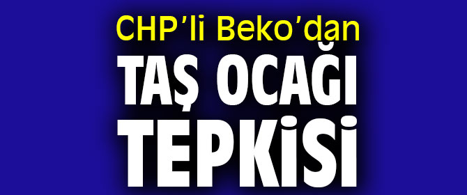 CHP'li Beko'dan taş ocağı tepkisi