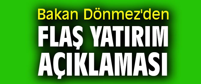 Bakan Dönmez'den flaş yatırım açıklaması