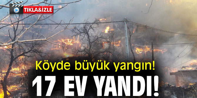 Köyde büyük yangın! 17 ev yandı!