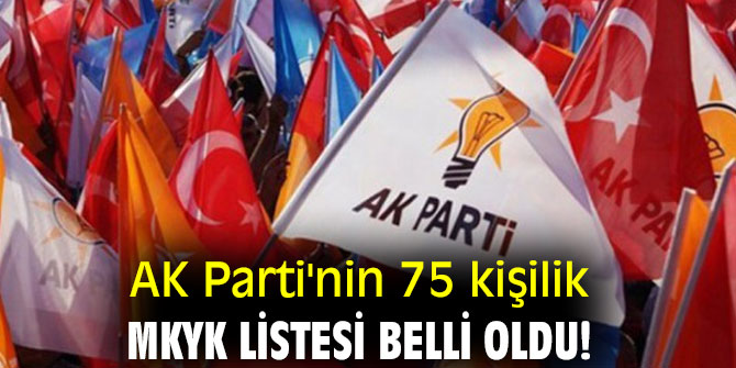 AK Parti'nin 75 kişilik MKYK listesi belli oldu!