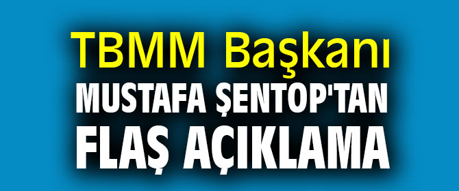 TBMM Başkanı Mustafa Şentop'tan flaş açıklama