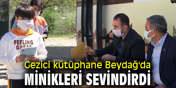 Gezici kütüphane Beydağ'da minikleri sevindirdi 