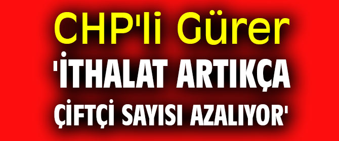 CHP'li Gürer, 'İthalat artıkça çiftçi sayısı azalıyor'