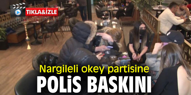 Nargileli okey partisine polis baskını
