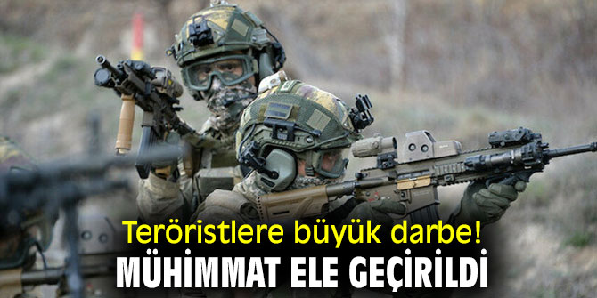 Teröristlere büyük darbe! Mühimmat ele geçirildi