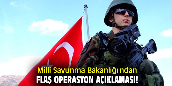 Milli Savunma Bakanlığı'ndan flaş operasyon açıklaması!
