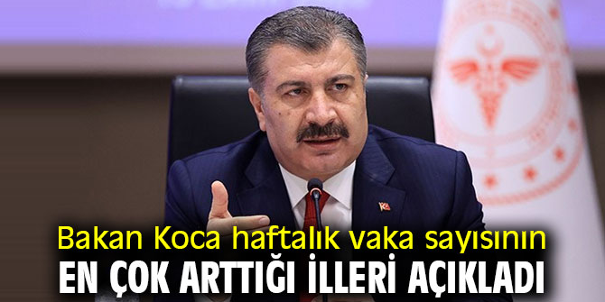 Bakan Koca haftalık vaka sayısının en çok arttığı illeri açıkladı