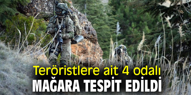 Teröristlere ait 4 odalı mağara tespit edildi