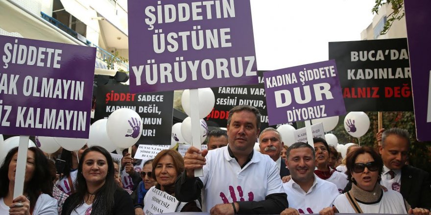 Kadına şiddete karşı tek yürek oldular