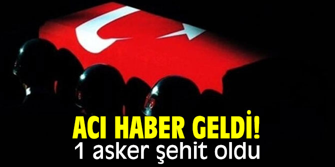 Acı haber geldi! 1 asker şehit oldu