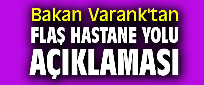 Bakan Varank'tan flaş hastane yolu açıklaması
