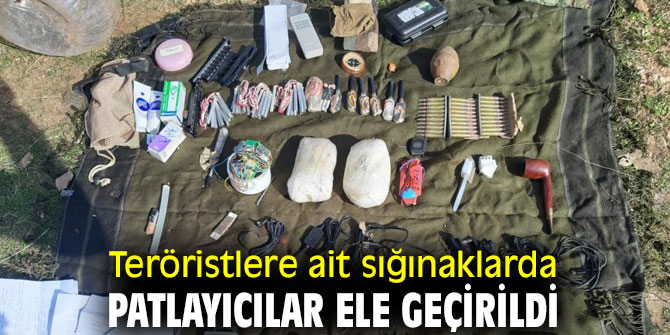 Teröristlere ait sığınaklarda patlayıcılar ele geçirildi