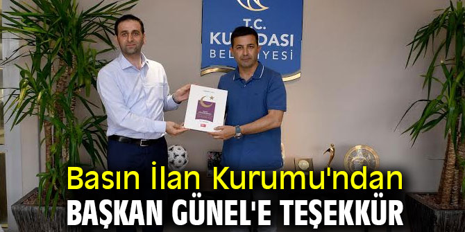 Basın İlan Kurumu'ndan Başkan Günel'e teşekkür