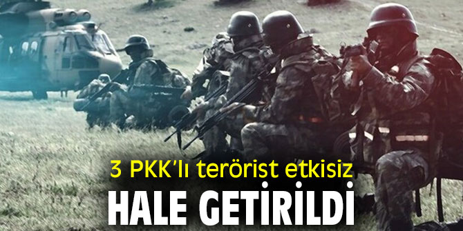 3 PKK’lı terörist etkisiz hale getirildi