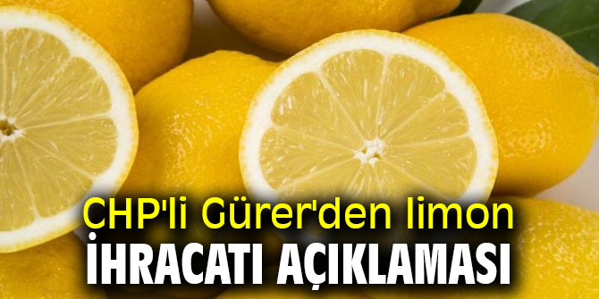 CHP'li Gürer'den limon ihracatı açıklaması