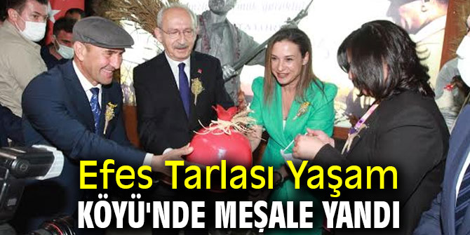 Efes Tarlası Yaşam Köyü'nde meşale yandı