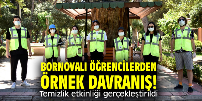 Bornovalı öğrencilerden örnek davranış! Temizlik etkinliği gerçekleştirildi