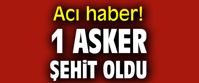 Acı haber! 1 asker şehit oldu