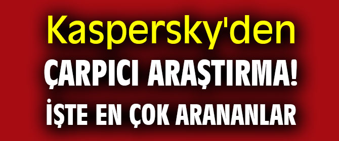 Kaspersky'den çarpıcı araştırma! İşte en çok arananlar