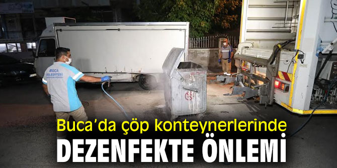Buca'da Çöp konteynerlerinde dezenfekte önlemi  