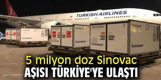 5 milyon doz Sinovac aşısı Türkiye'ye ulaştı