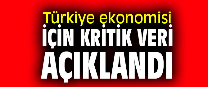 Türkiye ekonomisi için kritik veri açıklandı