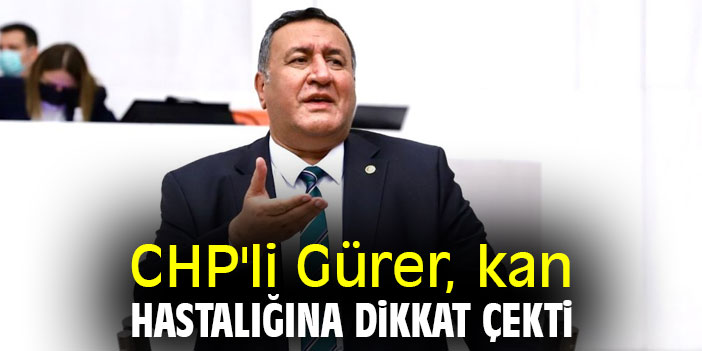 CHP'li Gürer, kan hastalığına dikkat çekti