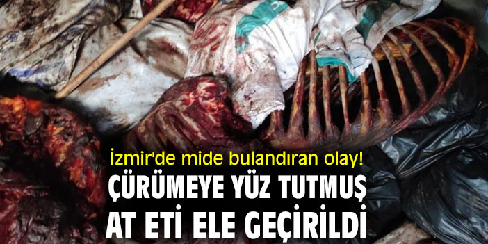 İzmir'de mide bulandıran olay! Çürümeye yüz tutmuş at eti ele geçirildi