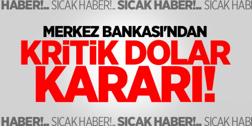 Kritik dolar kararı!