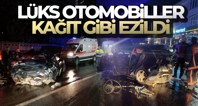 Otomobiller kağıt gibi ezildi