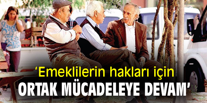 'Emeklilerin hakları için ortak mücadeleye devam'